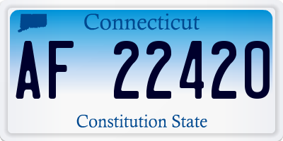CT license plate AF22420