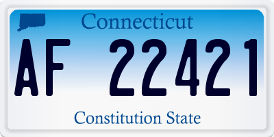 CT license plate AF22421