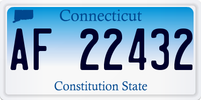 CT license plate AF22432