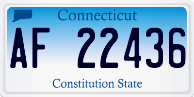 CT license plate AF22436