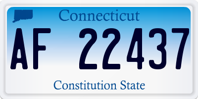 CT license plate AF22437