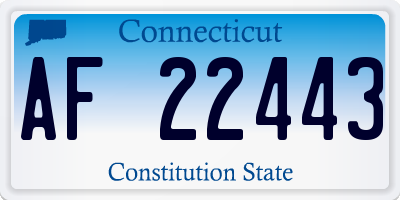 CT license plate AF22443
