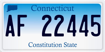 CT license plate AF22445