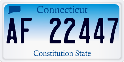 CT license plate AF22447