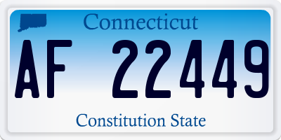CT license plate AF22449