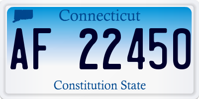 CT license plate AF22450