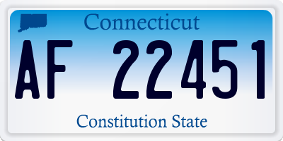 CT license plate AF22451