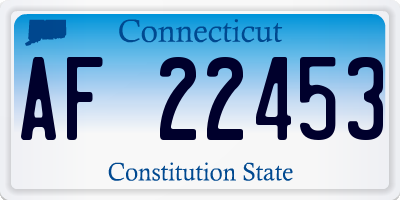 CT license plate AF22453
