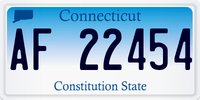 CT license plate AF22454