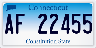 CT license plate AF22455