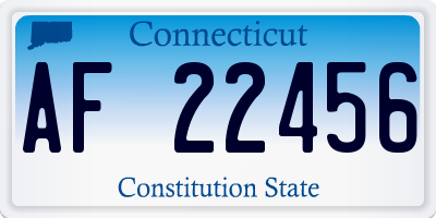 CT license plate AF22456