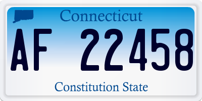 CT license plate AF22458