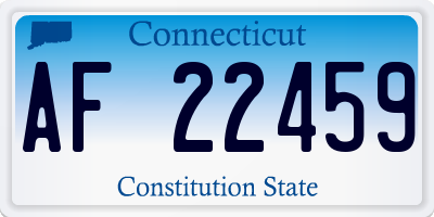 CT license plate AF22459
