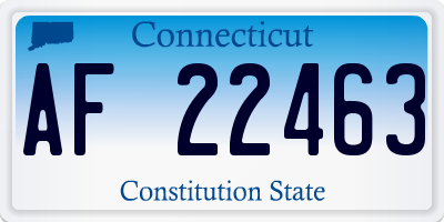 CT license plate AF22463