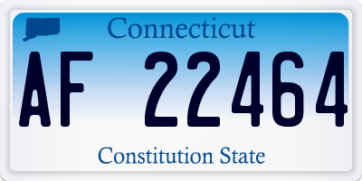 CT license plate AF22464
