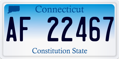 CT license plate AF22467