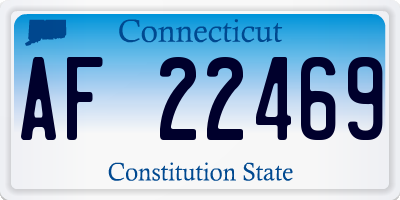 CT license plate AF22469