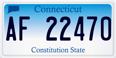 CT license plate AF22470