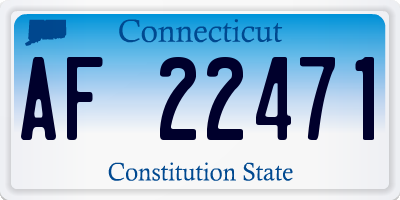 CT license plate AF22471
