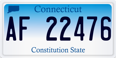 CT license plate AF22476