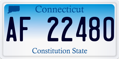 CT license plate AF22480