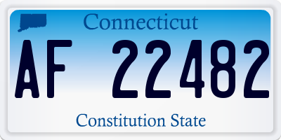 CT license plate AF22482