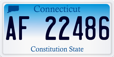 CT license plate AF22486