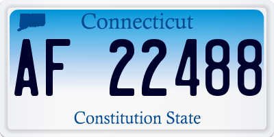 CT license plate AF22488