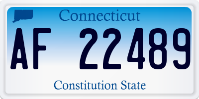 CT license plate AF22489