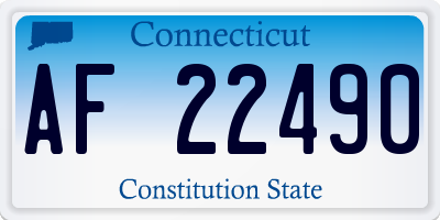 CT license plate AF22490
