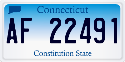 CT license plate AF22491