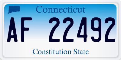 CT license plate AF22492