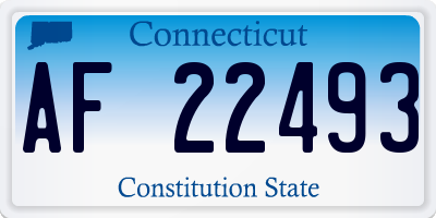 CT license plate AF22493