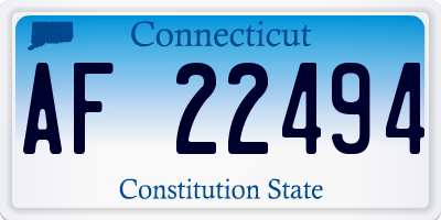 CT license plate AF22494