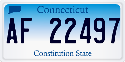 CT license plate AF22497