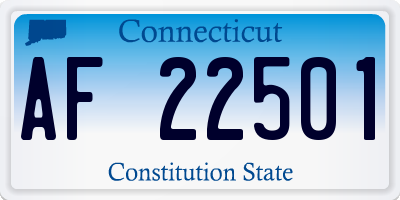 CT license plate AF22501