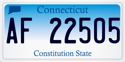 CT license plate AF22505