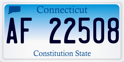 CT license plate AF22508