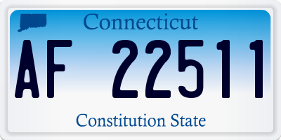 CT license plate AF22511