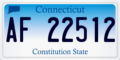 CT license plate AF22512