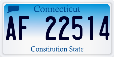 CT license plate AF22514