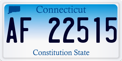 CT license plate AF22515