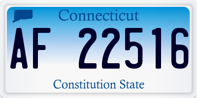 CT license plate AF22516