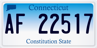 CT license plate AF22517