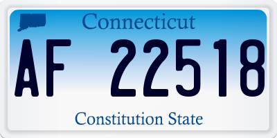 CT license plate AF22518