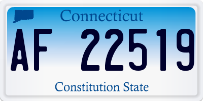 CT license plate AF22519