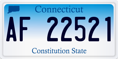 CT license plate AF22521