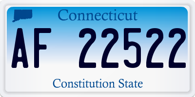 CT license plate AF22522