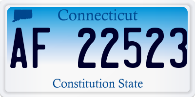 CT license plate AF22523
