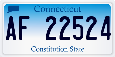 CT license plate AF22524